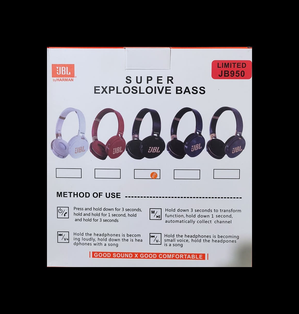 WIRELESS HEADPHONES JB950 BLUETOOTH HEADPHONE