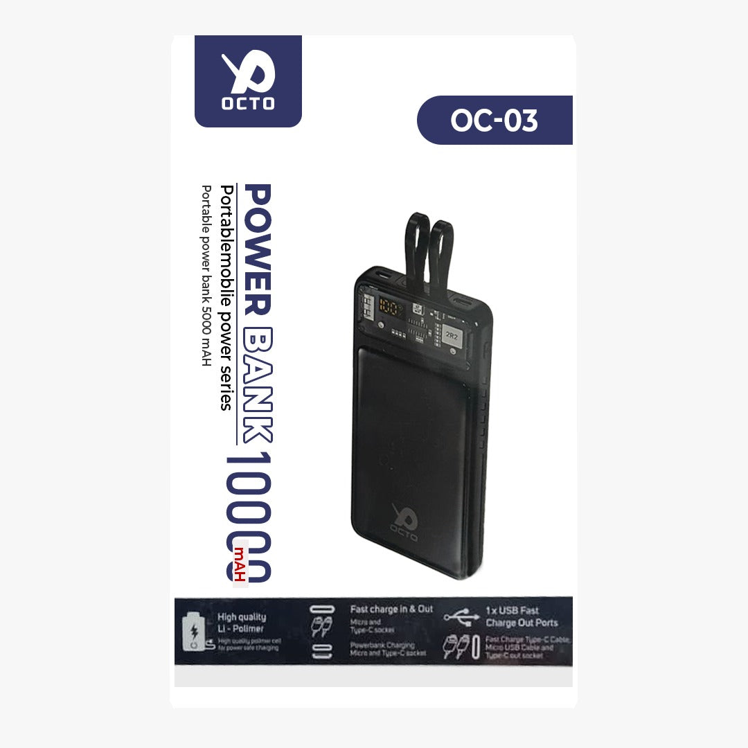 Octo 22.5 watt 10000 mah PD Fast Charging power bank