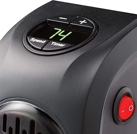 Handy Electric Heater, 400 Watts Plug-In mini Heater, Portable for Room, Office, Bedroom, Heater with LED Display