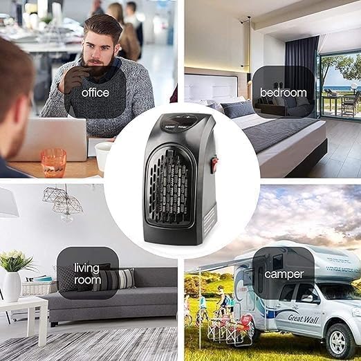 Handy Electric Heater, 400 Watts Plug-In mini Heater, Portable for Room, Office, Bedroom, Heater with LED Display